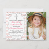 Invitation Parties scintillant argent clair rose photo premiè (Devant)