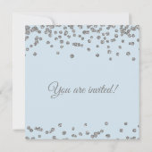 Invitation Parties scintillant Argent Confetti Ice Blue (Dos)