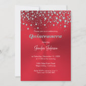 Invitation Parties scintillant argent confetti Quinceanera In (Devant)