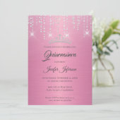 Invitation Parties scintillant argent coulant Quinceanera Inv (Debout devant)
