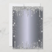 Invitation parties scintillant argent de 40e anniversaire gou (Dos)