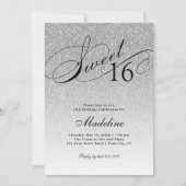 Invitation Parties scintillant argent douce 16 Fancy Script I (Devant)