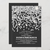 Invitation parties scintillant argent fil lumières nuptiale d (Devant / Derrière)