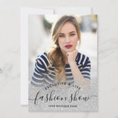 Invitation Parties scintillant argent flush photos mode (Devant)