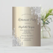 Invitation Parties scintillant argent gouttes Champagne Retra (Debout devant)