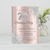 Invitation Parties scintillant argent gouttes Rose Gold 70e f (Debout devant)