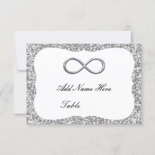 Invitation Parties scintillant Argent Infinie Table Place Car