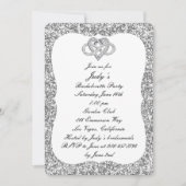 Invitation Parties scintillant Argent Infinity Coeur Bachelor (Devant)