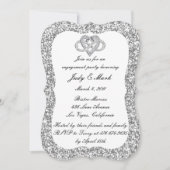 Invitation Parties scintillant Argent Infinity Coeur Engageme (Devant)