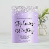 Invitation Parties scintillant Argent Lavender Shimmer Bold 2 (Debout devant)