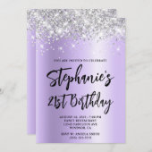 Invitation Parties scintillant Argent Lavender Shimmer Bold 2 (Devant / Derrière)