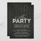 Invitation Parties scintillant argent Look Black Hens Party I (Devant / Derrière)