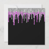 Invitation Parties scintillant Argent Magenta Drips Noir 50e  (Dos)