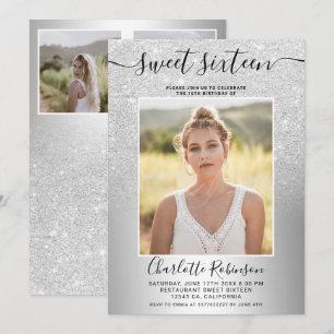Invitation Parties scintillant argent métallique ombre 3 phot
