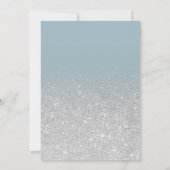 Invitation Parties scintillant argent moderne bleu ombre phot (Dos)