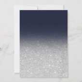 Invitation Parties scintillant argent moderne ombre bleu mari (Dos)