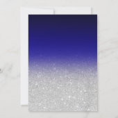 Invitation Parties scintillant argent moderne ombre bleu phot (Dos)