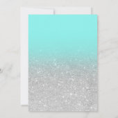 Invitation Parties scintillant argent moderne turquoise aqua  (Dos)
