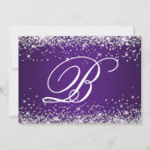 Invitation Parties scintillant argent mousseux Royal violet p (Dos)