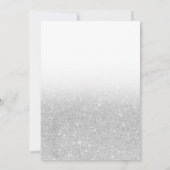 Invitation Parties scintillant argent ombre chic blanc script (Dos)