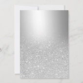 Invitation Parties scintillant argent ombre lettres gris feui (Dos)