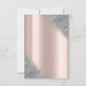 Invitation Parties scintillant Argent Ombre Rose Gold Mariage (Dos)