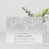 Invitation Parties scintillant argent ombre sweet sixteen en (Debout devant)