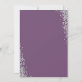 Invitation Parties scintillant Argent Plum Purple Girl Baptêm (Dos)