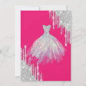 Invitation Parties scintillant Argent, Robe Neon Rose Sweet 1 (Dos)