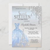Invitation Parties scintillant argent, Robe, Tour Eiffel Swee (Devant)