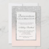 Invitation Parties scintillant argent rose élégant chic Quinc (Devant)