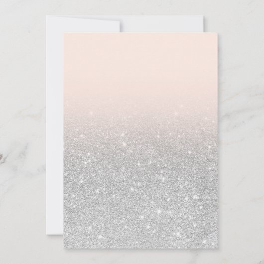 Invitation Parties scintillant argent rose élégant chic Quinc (Dos)
