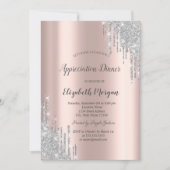 Invitation Parties scintillant Argent  Rose Gold Appréciation (Devant)