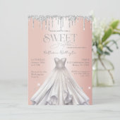 Invitation Parties scintillant Argent Rose Or Sweet 16 (Debout devant)