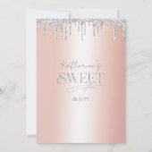 Invitation Parties scintillant Argent Rose Or Sweet 16 (Dos)