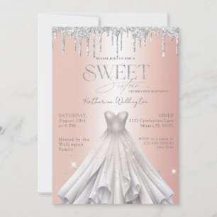 Invitation Parties scintillant Argent  Rose Or Sweet 16