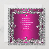 Invitation Parties scintillant Argent rose Tiara Quinceanera  (Dos)