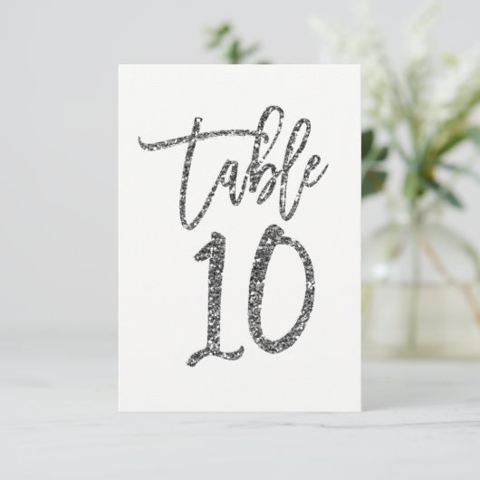 Invitation Parties scintillant Argent Script tendance Numéro  (Debout devant)