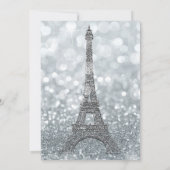 Invitation Parties scintillant Argent Sparkle Bling Tour Eiff (Dos)