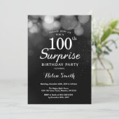 Invitation Parties scintillant Argent Surprise 100e anniversa (Debout devant)