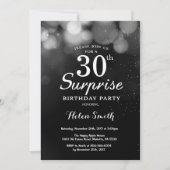 Invitation Parties scintillant Argent Surprise 30e anniversai (Devant)