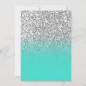 Invitation Parties scintillant Argent Turquoise Ombre Mis Qui (Dos)