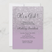 Invitation Parties scintillant argent violet lilas ombre fill (Devant)
