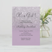 Invitation Parties scintillant argent violet lilas ombre fill (Debout devant)