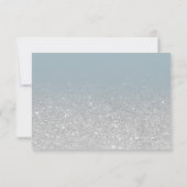 Invitation Parties scintillant argenté bleu ombre script my b (Dos)