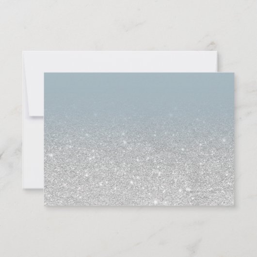 Invitation Parties scintillant argenté bleu ombre script my b (Dos)