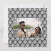 Invitation Parties scintillant argenté élégante pivotement fl (Dos)