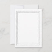 Invitation Parties scintillant argentée blanche chic Trim-3x5 (Dos)