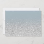 Invitation Parties scintillant argentée bleu poussiéreux Mme  (Dos)