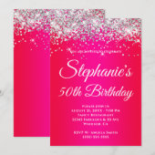 Invitation Parties scintillant argentée brillante Dégradé mag (Devant / Derrière)